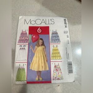 McCall's Yellow Dress Pattern for Girls